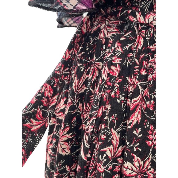 Free People Dress What About Love Maxi Size S‎ to M Black Floral Ruffle - Picture 7 of 8
